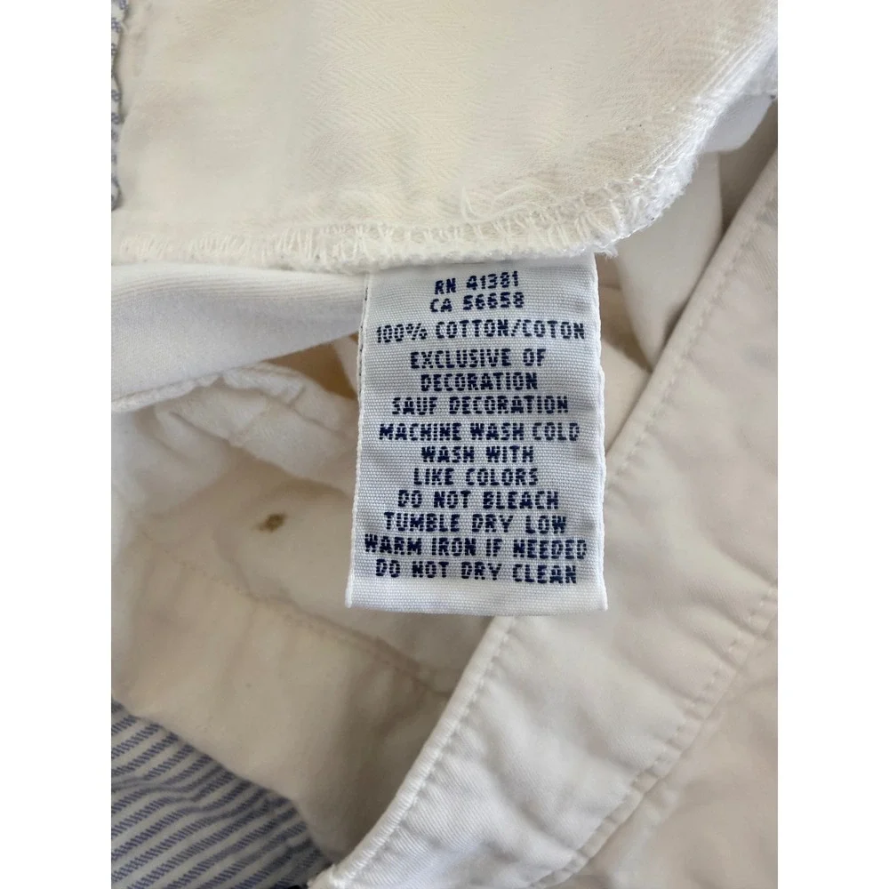 Polo Ralph Lauren Womens White Cotton Chino Pants Straight Leg Size 8 RN41381